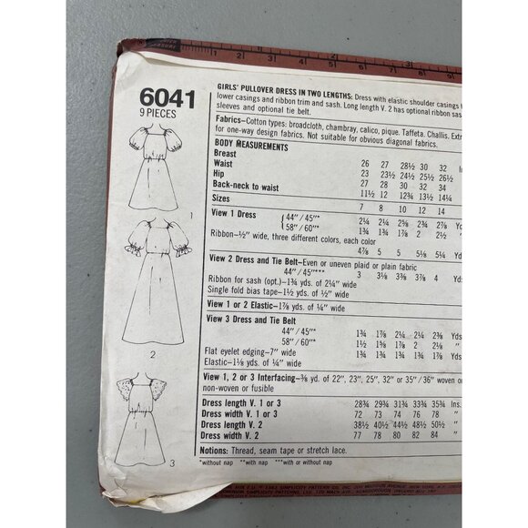 80s Simplicity 6041 Sewing Pattern Size 8 Girls Pullover Dress Two Lengths UNCUT - Picture 4 of 6